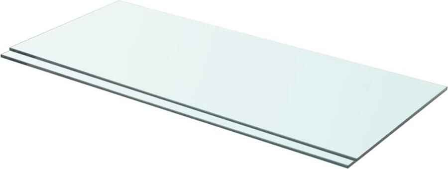 The Living Store Schappen 2 st 70x30 cm glas transparant Glazen Schap Wandplank Vitrinekast Decoratief Schap Transparant Glas