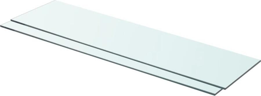 The Living Store Schappen 2 st 80x20 cm glas transparant Glazen Schap Wandplank Vitrinekast Displayrek Modern Interieur