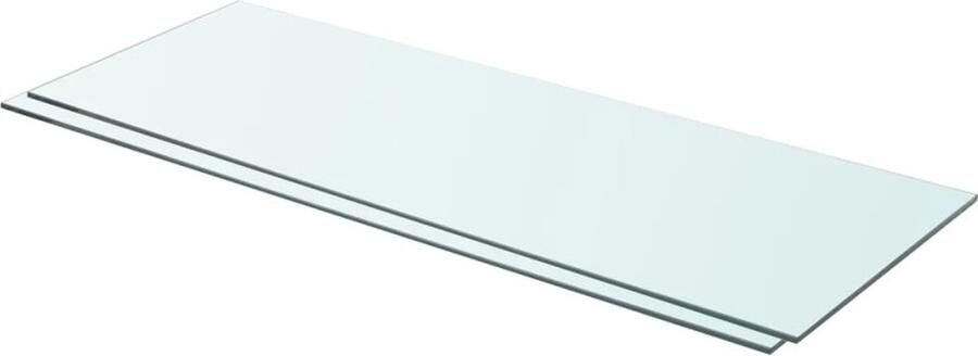 VidaXL Schappen 2 st 80x30 cm glas transparant Glazen Schappen Wandplanken Vitrinekast Displayplank Transparante Planken
