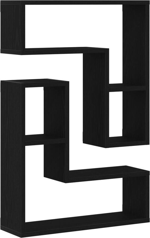 VidaXL Wandplanken 2 pcs Zwart eiken 50 x 15 x 85 cm Bewerkt hout