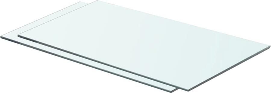 VidaXL Wandplanken Transparante Glazen Schappen 2 st 60x30 cm glas transparant Vitrinekast Displayplank Woonaccessoires