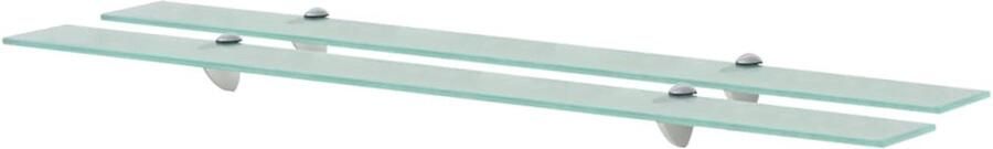 VidaXL Wandplanken Zwevende Planken Schappen zwevend 2 st 100x10 cm 8 mm glas Glazen Schappen Interieurdecoratie Opbergoplossing