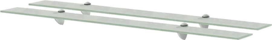 The Living Store Schappen zwevend 2 st 100x20 cm 8 mm glas Zwevende Wandplank Wandrek Vitrinekast Spiegelkast Opbergmogelijkheden