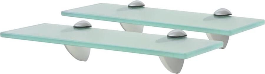 VidaXL Wandplanken Zwevende Planken Schappen zwevend 2 st 30x20 cm 8 mm glas Glazen Schappen Interieurdecoratie Woonaccessoires