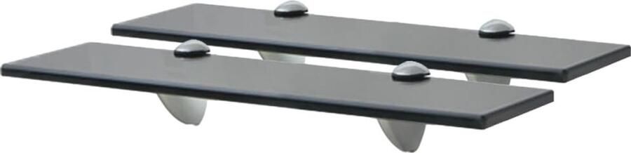 VidaXL Wandplanken Zwevende Planken Schappen zwevend 2 st 40x10 cm 8 mm glas Glazen Schappen Zwarte Schappen Minimalistisch Design