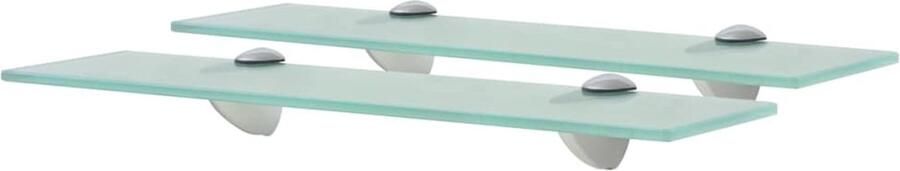The Living Store Schappen zwevend 2 st 40x10 cm 8 mm glas Zwevende Plank Wandplank Glazen Schap Opbergruimte Modern Design