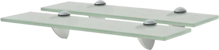 The Living Store Schappen zwevend 2 st 40x20 cm 8 mm glas Zwevende Plank Wandplank Glazen Schap Opbergruimte Modern Design