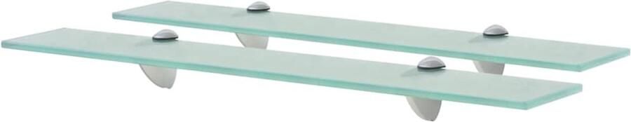 The Living Store Schappen zwevend 2 st 60x10 cm 8 mm glas Zwevende Plank Wandplank Glazen Schap Opbergruimte Designwanddecoratie