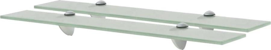 The Living Store Schappen zwevend 2 st 60x10 cm 8 mm glas Zwevende Plank Wandplank Glaswandpaneel Vitrinekast Opbergplank