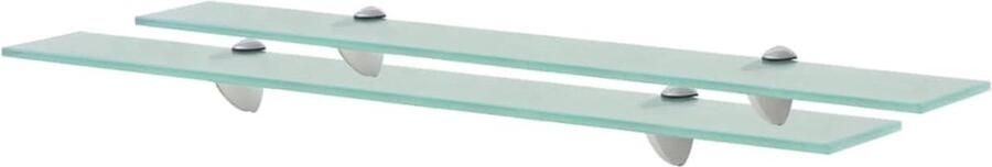 The Living Store Schappen zwevend 2 st 70x20 cm 8 mm glas Zwevende Plank Wandplank Glazen Plank Opbergplank Modern Design
