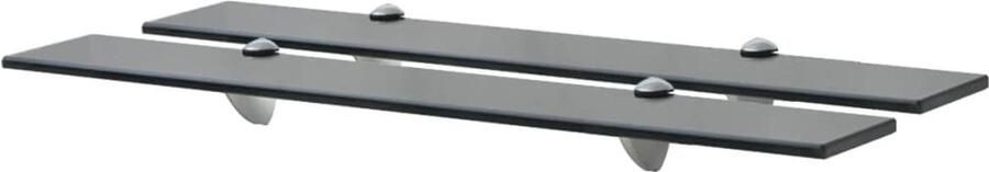VidaXL Wandplanken Zwevende Planken Schappen zwevend 2 st 70x20 cm 8 mm glas Zwarte Planken Glazen Planken Decoratieve Planken