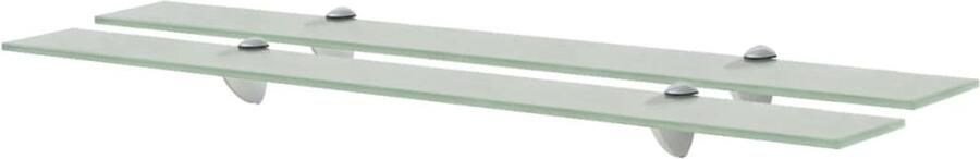 The Living Store Schappen zwevend 2 st 80x10 cm 8 mm glas Zwevende Plank Wandplank Badkamerspiegel Spiegelkast Opbergruimte