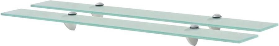 The Living Store Schappen zwevend 2 st 80x10 cm 8 mm glas Zwevende Wandplank Glazen Wandplank Vitrinekastje Opbergwandplank Modern Wanddecoratie