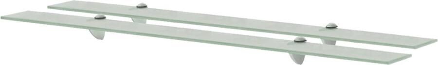 The Living Store Schappen zwevend 2 st 100x10 cm 8 mm glas Zwevende Plank Wandplank Badkamerschaps Glazen Schap Opbergruimte
