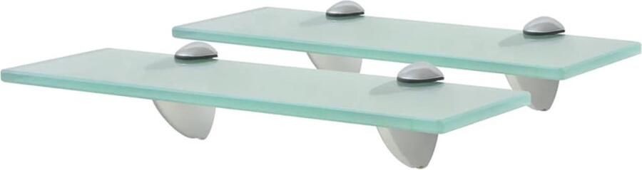 VidaXL Schappen zwevend 2 st 30x10 cm 8 mm glas Zwevende Schappen Wandplanken Glazen Schappen Opbergplank Designwanddecoratie