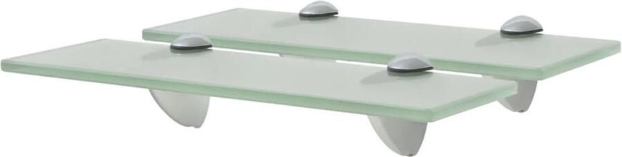The Living Store Schappen zwevend 2 st 30x20 cm 8 mm glas Zwevende Plank Wandplank Glazen Plank Opbergplank Modern Design