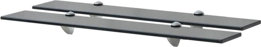 The Living Store Schappen zwevend 2 st 70x10 cm 8 mm glas Zwevende Plank Wandplank Glazen Plank Vitrinekast Opbergruimte