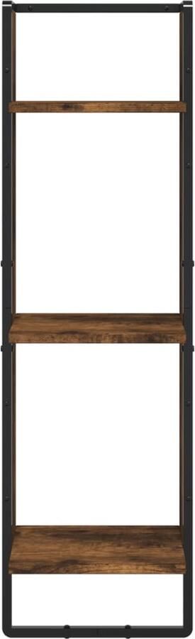 VidaXL Wandrek 3-laags 30x25x100 cm bewerkt hout gerookt eikenkleurig - Foto 3