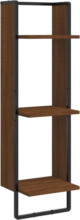VidaXL Wandrek 3-laags 30x25x100 cm Bruin Eiken Wandrek Houten Wandrek Bruine Eiken Kleur Wandopbergers Opbergruimte