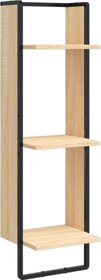 VidaXL Wandrek 3-laags Sonoma Eiken 30x25x100cm Wanddecoratie Wandplankje Houten Wandrek Sonomaneiken Woonaccessoires