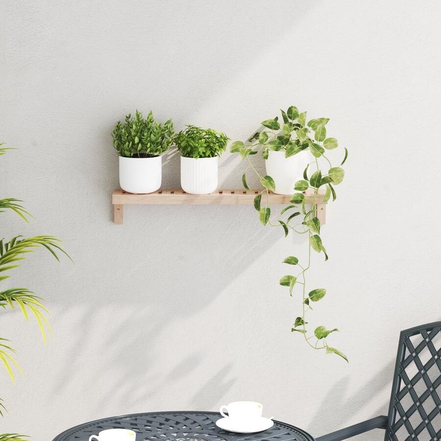 VidaXL Wandplanken & Ledges Lichtbruin Massief Hout Klein Wandplanken