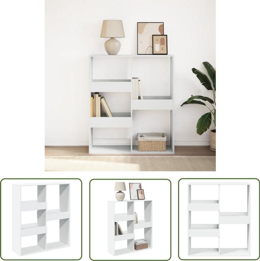 VidaXL Boekenkast kamerscherm 100x33x115 cm wit Boekenkast Wandrek Opslagruimte Houten Boekenkast Wit Boekenkast