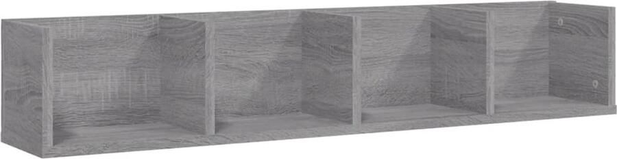 VidaXL Wandschap 100 cm Grijs Sonoma Eiken Cd-rek Wandenplank Opslagoplossing Houtenschap Salontafel