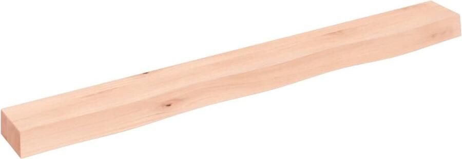 VidaXL Wandschap 100x10x6 cm Massief Eikenhout Wandplankje Houten Plank Eikenhouten Wandplank Rustic Wanddecoratie Vintage Wandplank