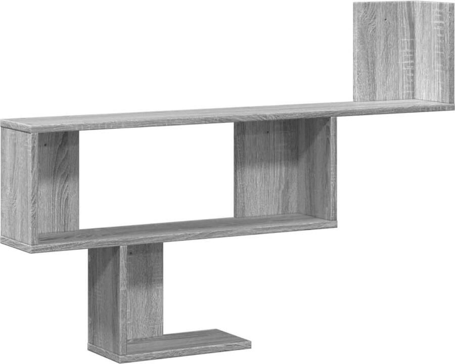 VidaXL Wandschap 100x15x70 cm Grijs Sonoma Eiken Wandplank Houten Plank Opslagoplossing Muurschaps Minimalistisch Meubilair