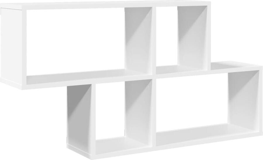 VidaXL Wandschap 100x20x53 cm bewerkt hout wit Wandschap Wandschappen Wandplank Wandrek