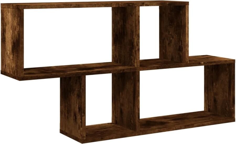 VidaXL Wandschap 100x20x53 cm Gerookt Eiken Zwevend Wandschap Houten Wandplank Bergruimte Wanden Badkamerkastje Woonkamer Decoratie