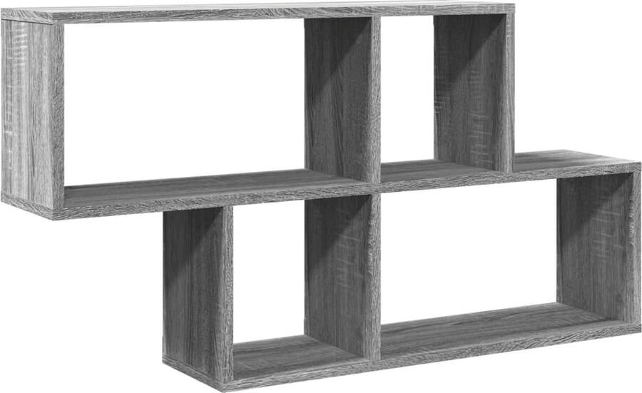 VidaXL Wandschap 100x20x53 cm Grijs Sonoma Eiken Zwevend Wandschap Houten Wandplanken Wanddecoratie Opbergwand Grijze Woondecoratie