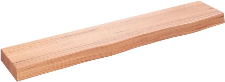 VidaXL Wandschap Massief Eikenhout 100x20x6 cm Wandplank Eikenhouten Wandplank Rustic Wandplank Hangplankje Opslagruimte