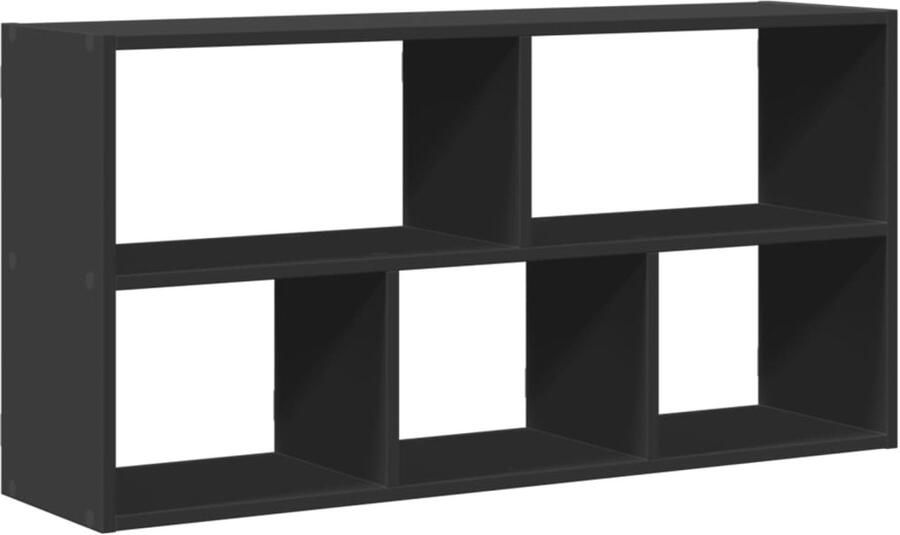 VidaXL Wandschap 100x25x50 cm Bewerkt hout Zwart Wandrek Houten Plank Opbergkast Muurkast Zwart Kastje