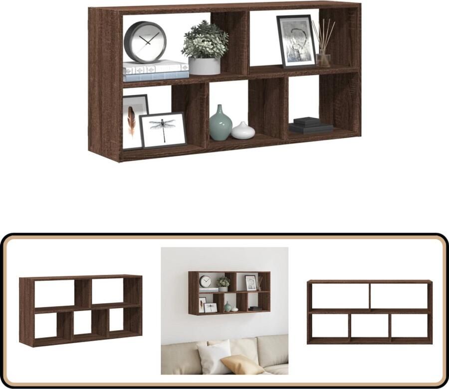 VidaXL Wandschap 100x25x50 cm Bruineiken Hout Wandplank Houten Plank Opbergplanken Muurkastje Minimalistisch Design