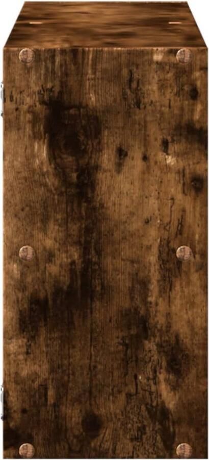 VidaXL Wandschap 100x25x50 cm Gerookt Eiken Wandplank Houten Plank Opbergplankje Zwevend Rek Bergruimte