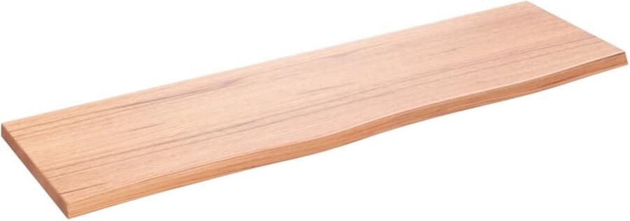 VidaXL Wandschap 100x30x2 cm behandeld massief eikenhout lichtbruin Wandschap Wandschappen Wandplank Wandrek