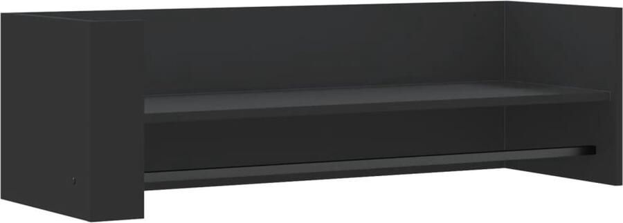 VidaXL Wandschap 100x35x30 5 cm Bewerkt hout Zwart Zwevend Wandschap Houten Wandplank Bergruimte Opbergkast Wanddecoratie