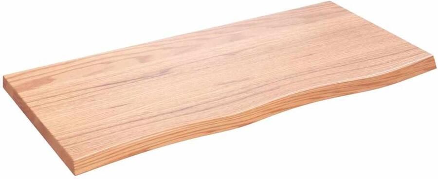 VidaXL Wandschap Massief Eikenhout 100x50 cm Wandplankje Eikenhout Plank Rustic Wanddecoratie Opbergruimte Salontafel