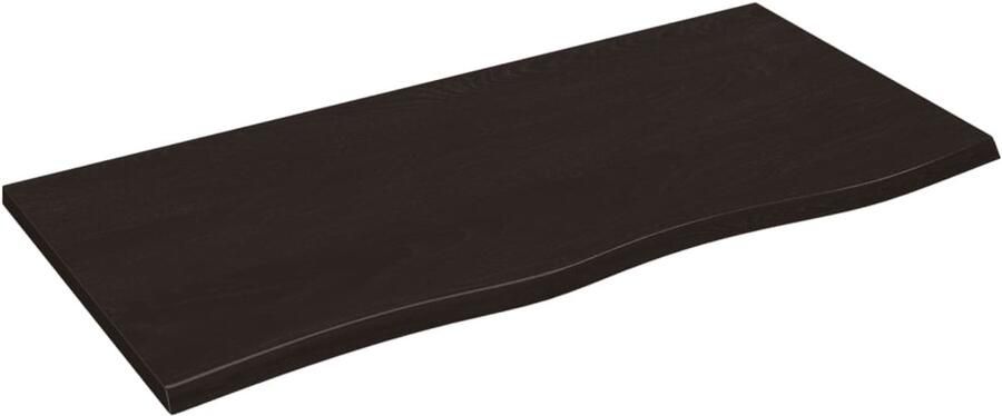 VidaXL Wandschap 100x50x2 cm behandeld massief eikenhout donkerbruin Wandschap Wandschappen Wandplank Wandrek