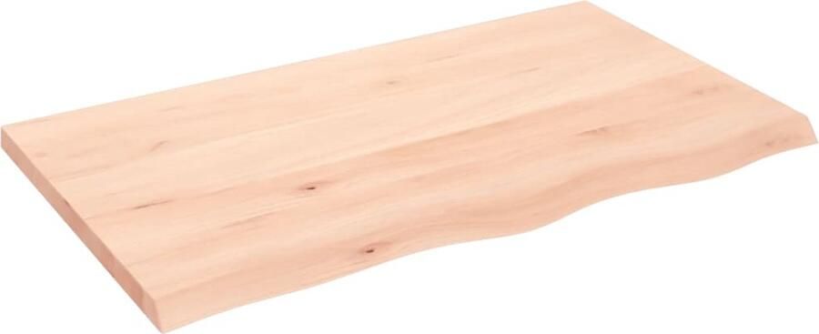 VidaXL Wandschap 100x60x(2-4) cm Onbehandeld Eikenhout Wandplank Houten Plank Eikenhouten Wandplank Rustic Wanddecoratie Opbergplankje