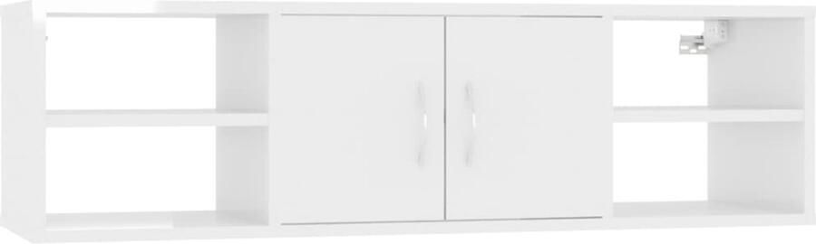 VidaXL Wandschap 102x30x29 cm hoogglans wit Wandkast Kasten Opslag Organiseren Badkamer Kast