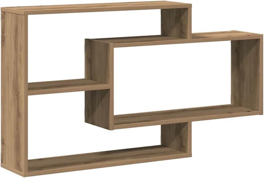 VidaXL Wandplank Wandplanken Zwevende Plank Wandgemonteerde Plank Wandschap 104x20x58 5 cm bewerkt hout artisanaal eikenkleurig