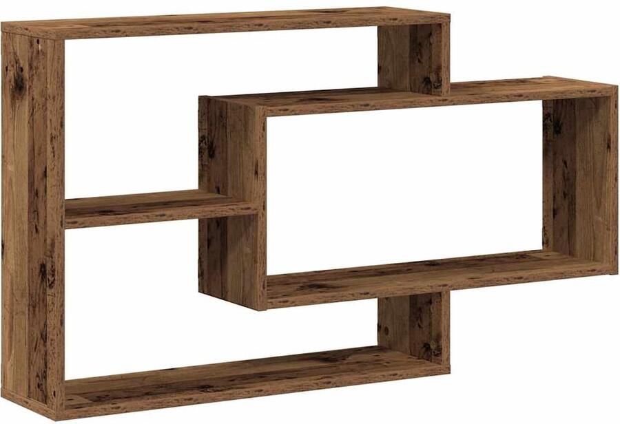 VidaXL Wandschap 104x20x58 5 cm oud houtkleur Wandschappen Houten Wandplank Opbergwand Muurschrank Vintage Wanddecoratie