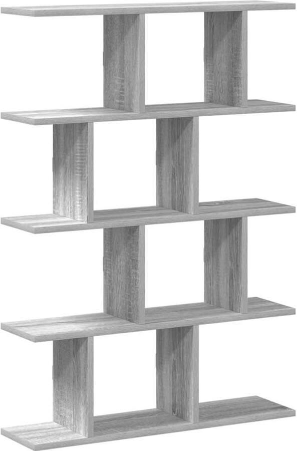 VidaXL Houten Kast Wandkast Wandschap kubus 12 vakken bewerkt hout grijs sonoma eikenkleur Opslagoplossing Woonaccessoires Interieurbouw