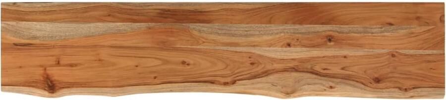 The Living Store Tafelblad rechthoekig natuurlijke rand 160x30x3 8 cm acaciahout Houten Tafelblad Acacia Hout Tafelblad Vervangen Bartafel Blad Salontafel Blad - Foto 2