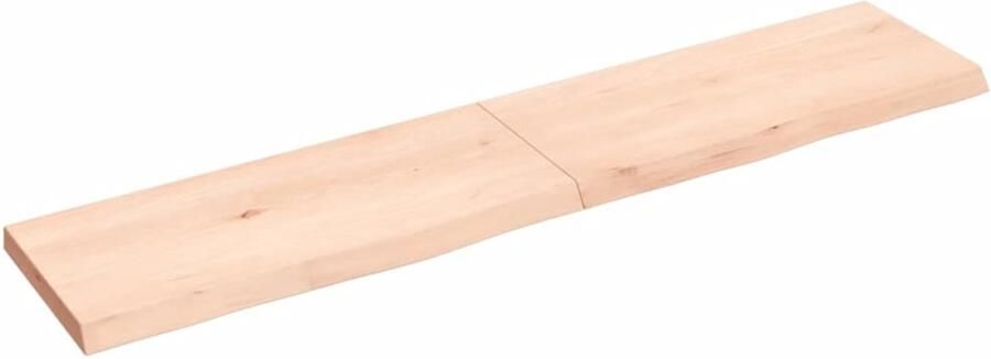 VidaXL Wandschap 140x30 cm Massief Eikenhout Wandplankje Houten Wandplank Eikenhouten Wandplank Rustic Wandplank Vintage Wandplank