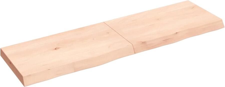 VidaXL Wandschap Massief Eikenhout 140x40 cm Wandplank Houten Plank Eikenhouten Wandplank Opbergplankje Muurplank