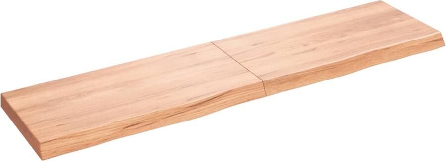 VidaXL Wandschap 160x40 cm Massief eikenhout Wandplank Rustieke Stijl Eikenhouten Plank Opbergruimte Muurplanken