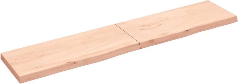VidaXL Massief Eiken Wandschap 200x40x(2-6) cm Wandplankje Houten Plank Eikenhouten Wandplank Ruime Wandplank Vintage Wandplank